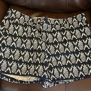 Navy and White Pineapple Print Women's Shorts